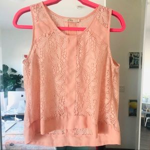 Elodie Large Pink Blush Lace Tank Top